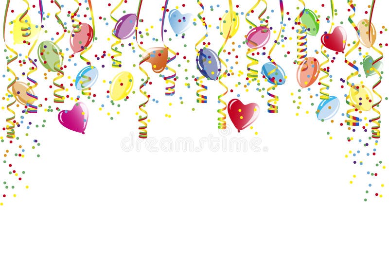 Shower of confetti, balloons and paper streamer royalty free illustration Shower of confetti, balloons and paper streamer royalty free illustration