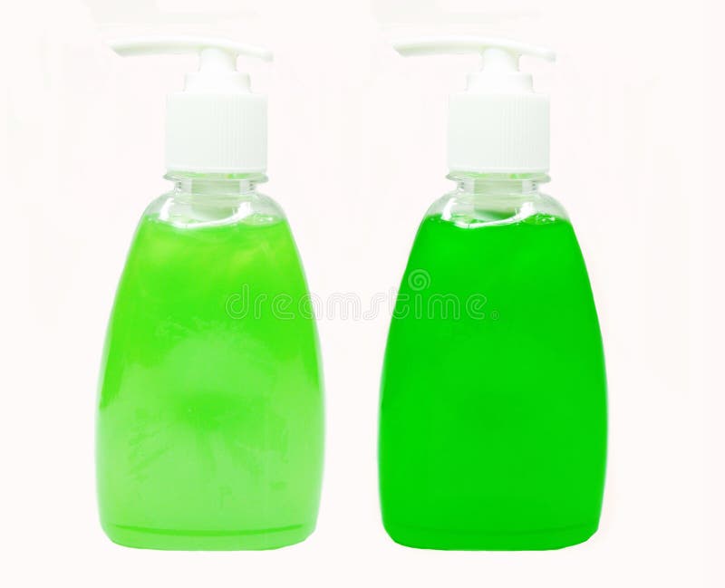 Shower gel bottles with fir extract