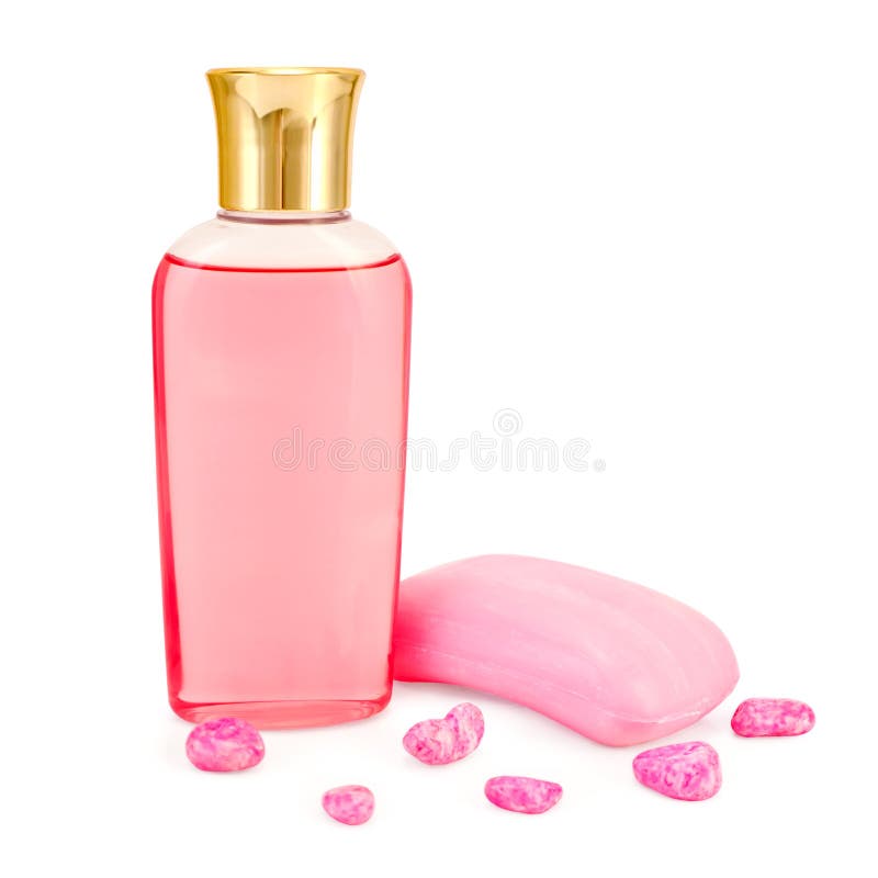 Shower gel and soap pink stock photo. Image of product 24054976