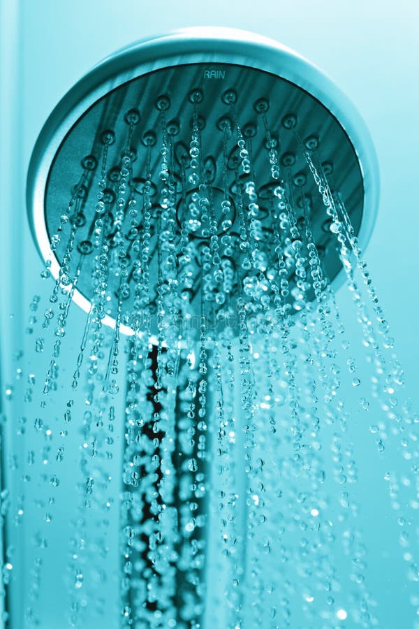 Detail of a Water Shower on the Beach Stock Image Image of