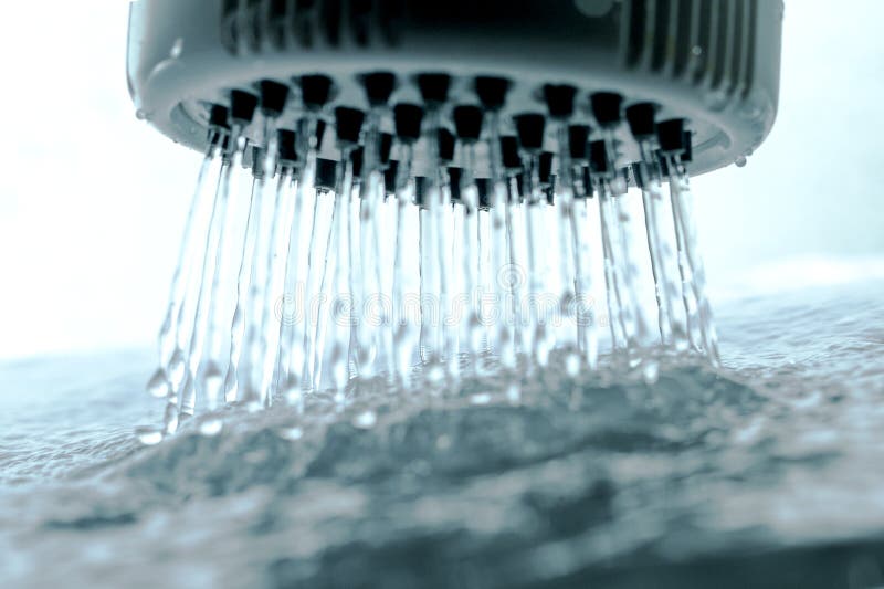 Shower head. stock photo. Image of closeup, spray, blue 42697286