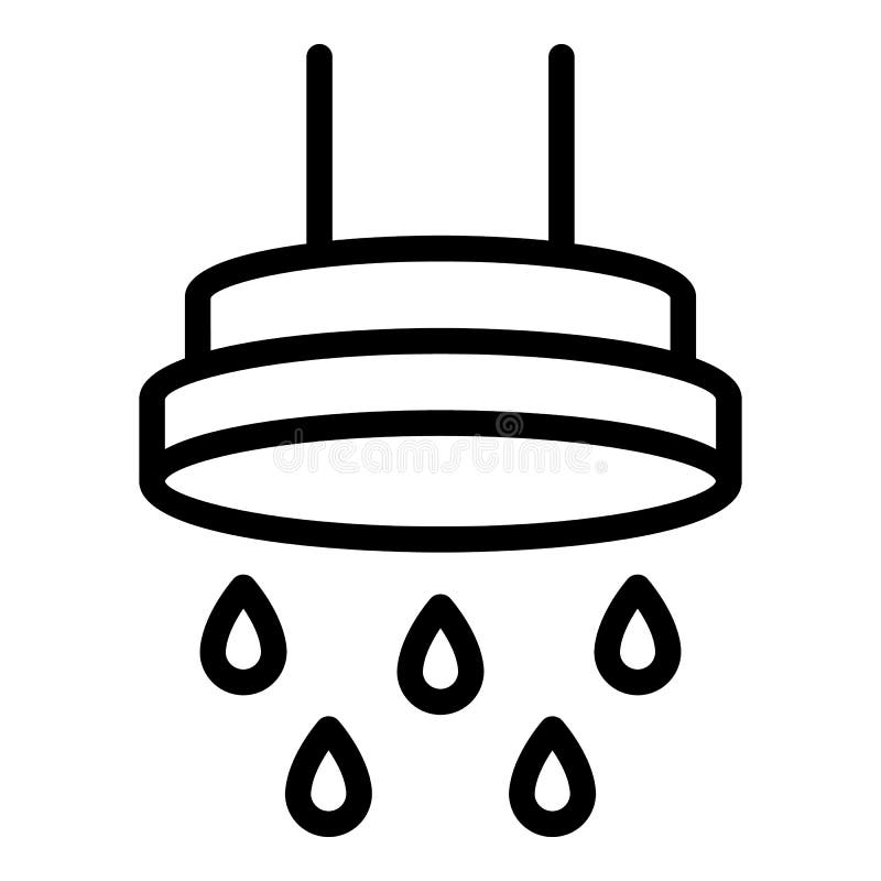 Shower Head Room Icon, Outline Style Stock Vector Illustration of