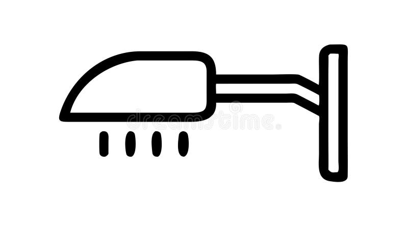 Shower Head Water Bathroom Fixture Kontur Wektor ikony Generation AI royalty ilustracja