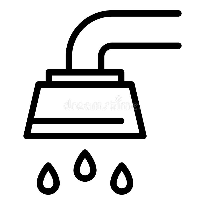 Shower Head Room Icon, Outline Style Stock Vector Illustration of