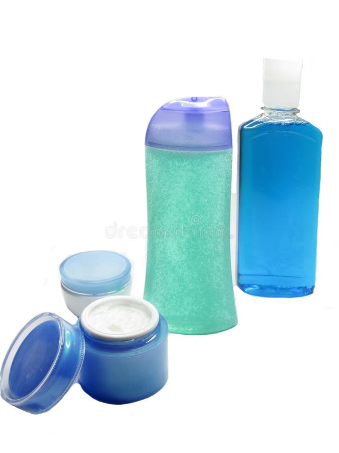 Shower Set Shampoo Shower Gel Body Creme Bottles Stock Photo Image of