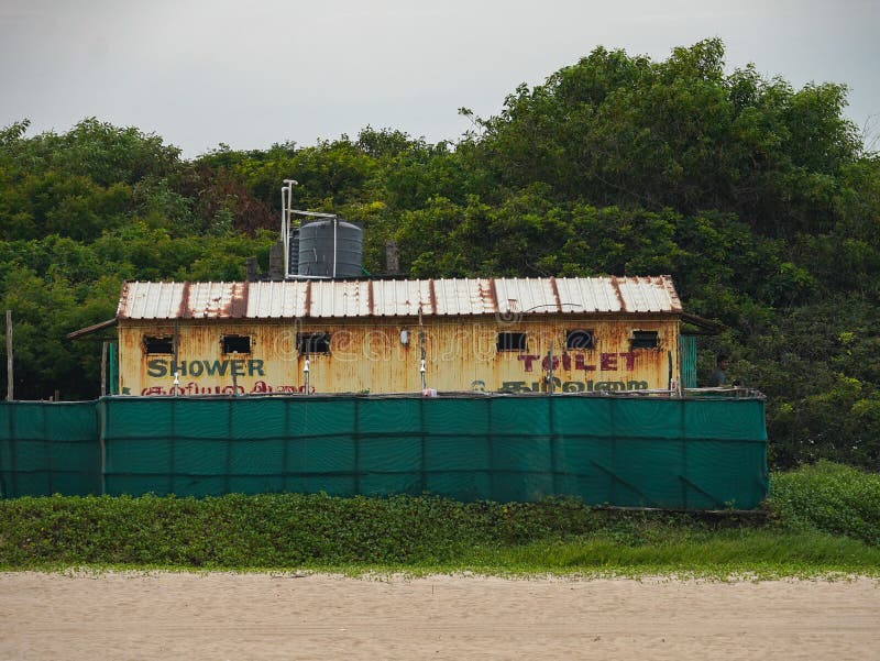 Shower setup at the beach stock image. Image of intake 265542393