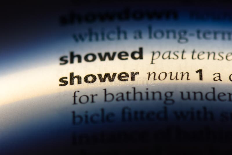 Shower stock photo. Image of page, macro, text, definition 126619024