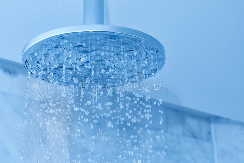 Shower water flowing stock image. Image of drop, domestic 166107405