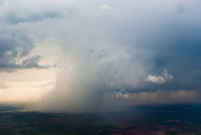 Showers from a Thunderstorm Near Sunset Stock Image Image of showers
