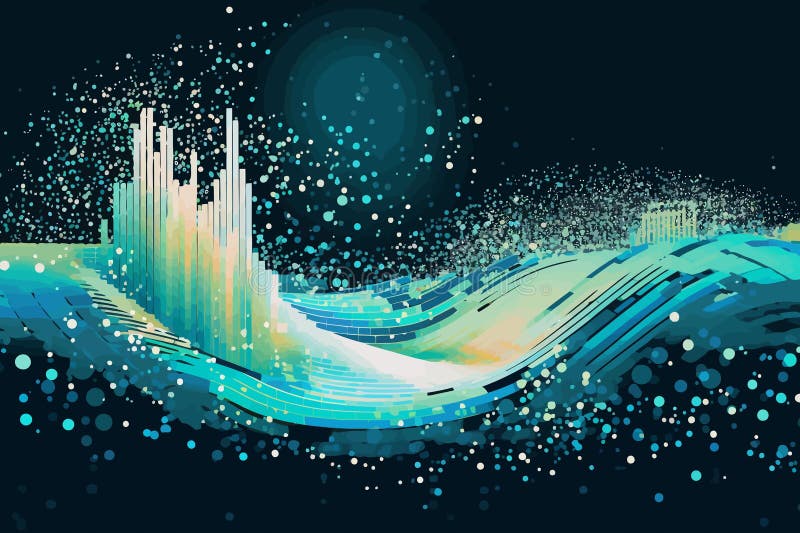 Showing Digital Data and Big Tech Imagery As Patterns Isolated Vector