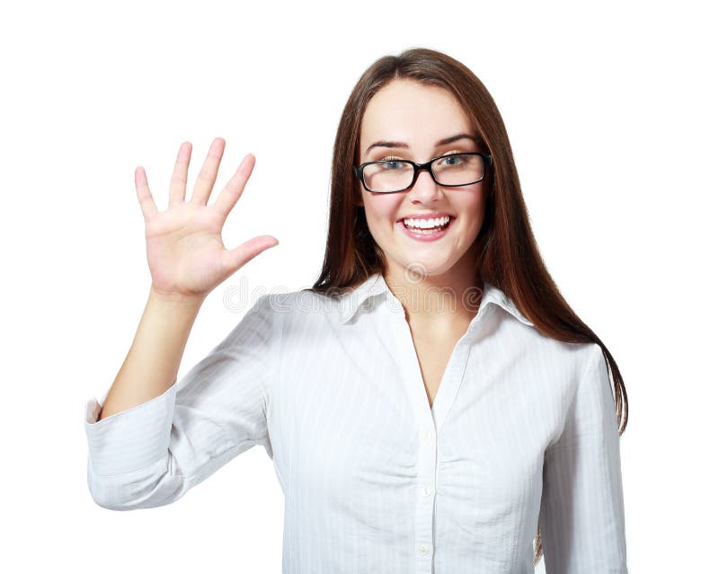 Showing Five Fingers Stock Photo Image Of Person Business