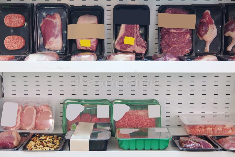 Showroom of a meat market royalty free stock photography