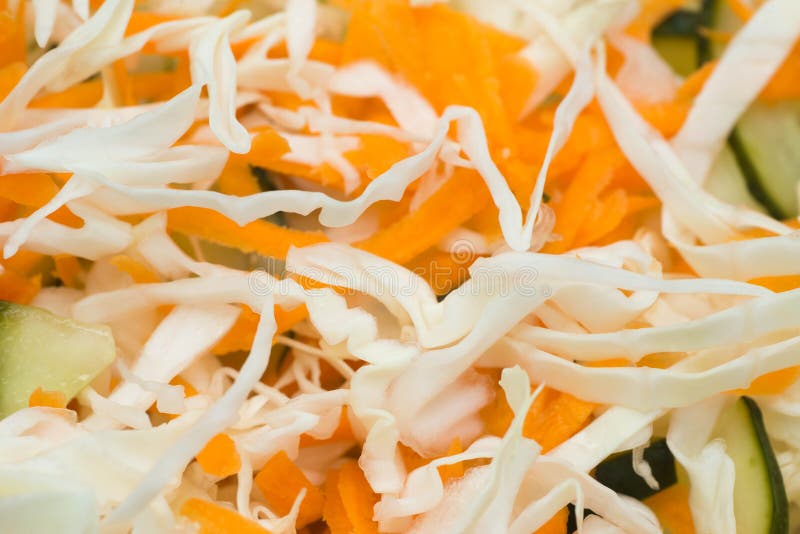 Shredded Cabbage and Carrot for Coleslaw Salad Stock Image Image of