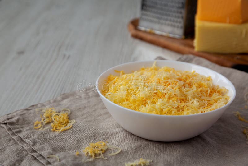 Shredded Mexican Cheese Mix in a White Bowl, Side View. Copy Space Stock Image Image of baking