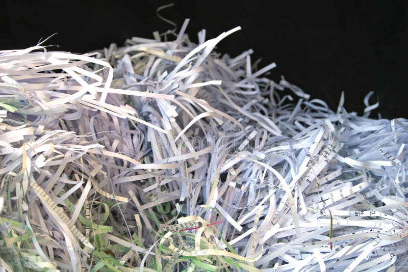 Shredded paper stock image