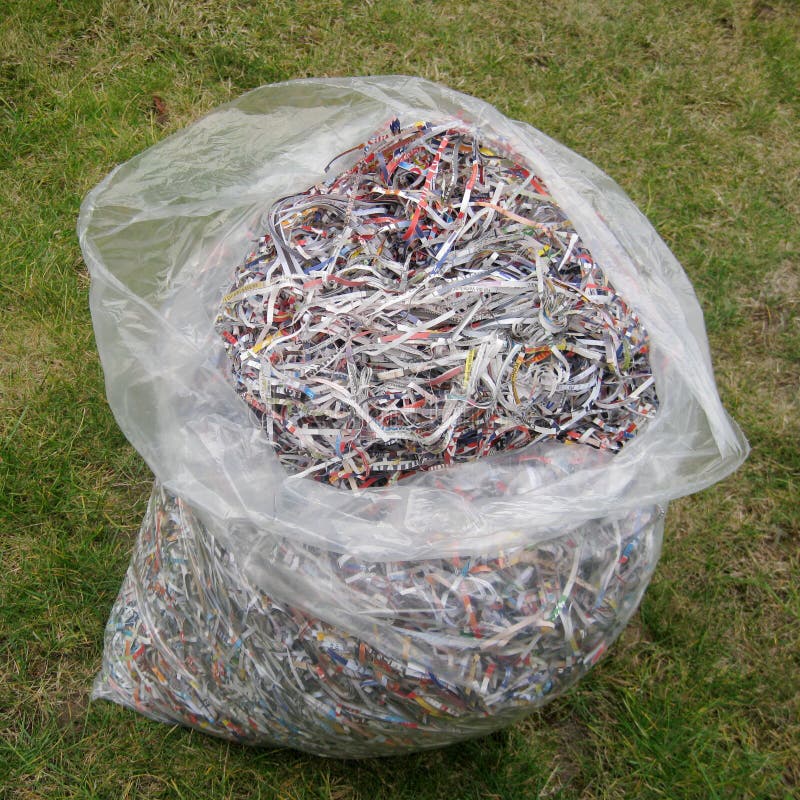 Shredded Paper in a Plastic Bag Stock Image Image of pieces, long 162101519