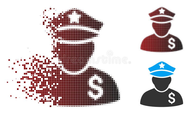 Shredded Pixel Halftone Financial Policeman Icon royalty free illustration