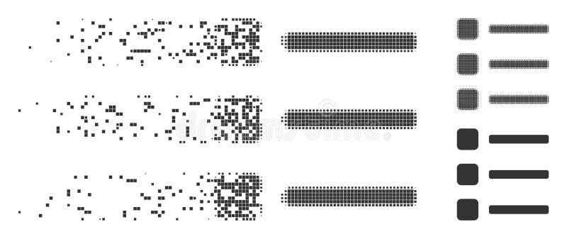 Shredded Pixel Halftone Items Icon royalty free illustration