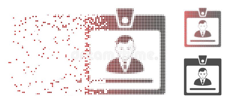 Shredded Pixel Halftone User Badge Icon royalty free illustration