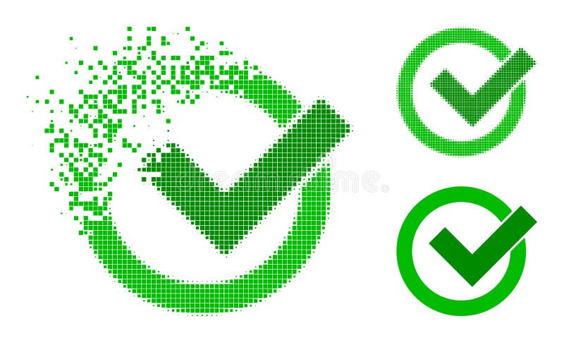 Shredded Pixelated Validation Glyph with Halftone Version royalty free illustration