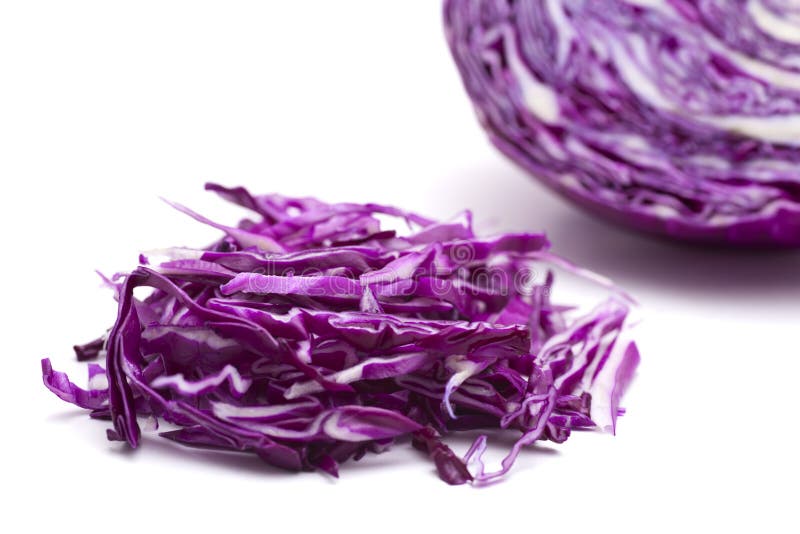 Shredded red cabbage