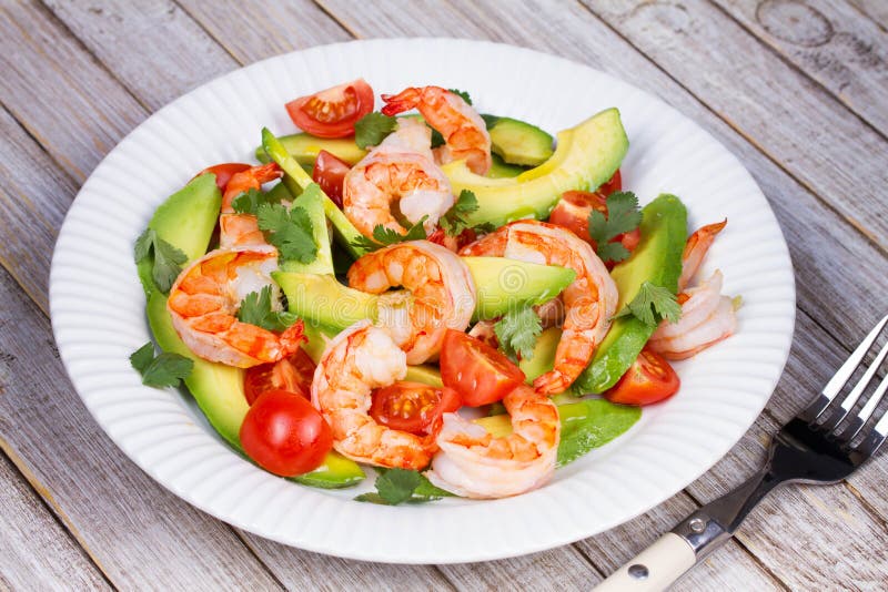 Shrimp and Avocado Salad stock photo. Image of nourishing - 8517560