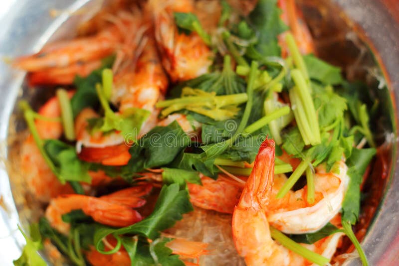 Shrimp Bake Vermicelli Chinese Food Stock Image Image of health