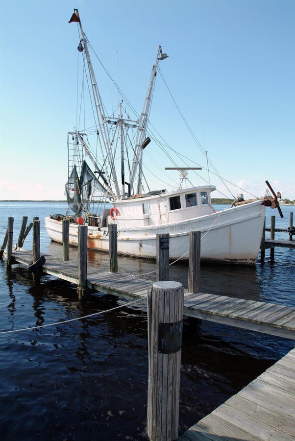 Shrimp Boat stock photo. Image of water, trawler, piling 