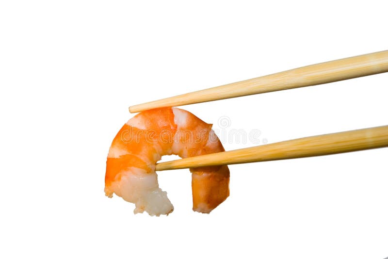 Shrimp in chopsticks