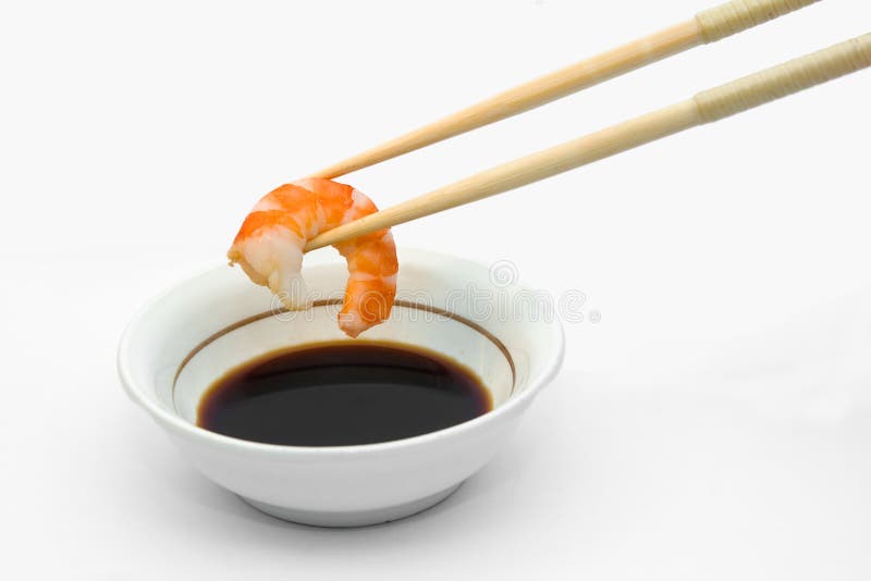 Shrimp in chopsticks