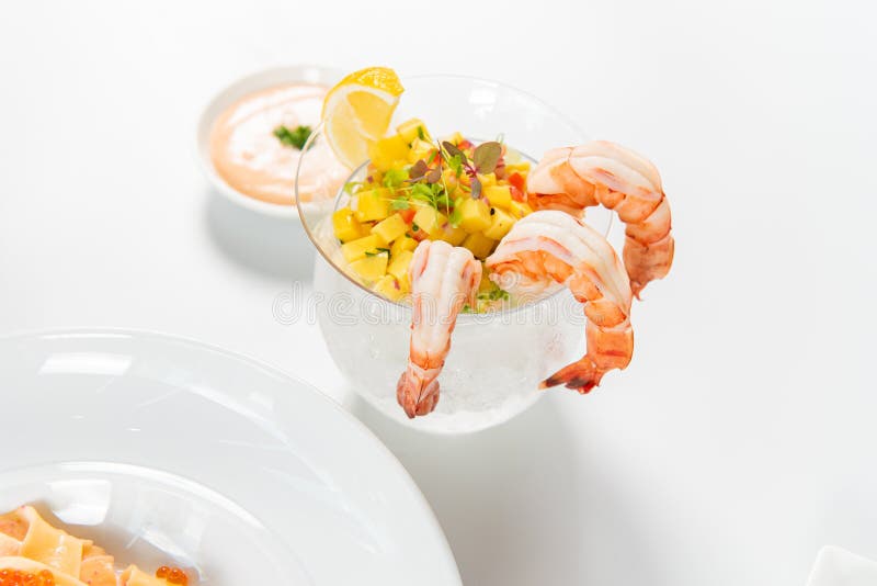 Shrimp cocktail with salsa sauce