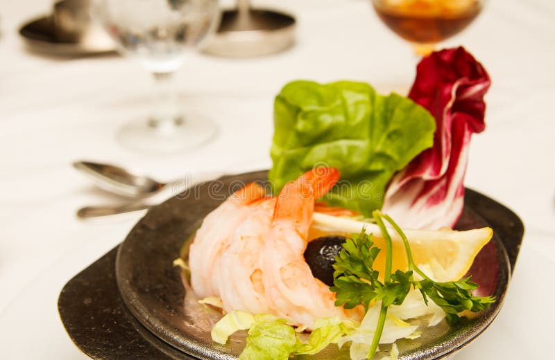 Shrimp Cocktail without Sauce stock image Shrimp Cocktail without Sauce stock image