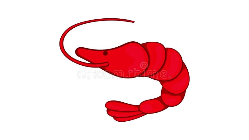 Shrimp icon animation stock illustration