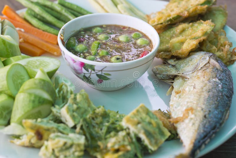 Shrimp Paste with Fried Mackerel Stock Image Image of lemon, prik 25850309