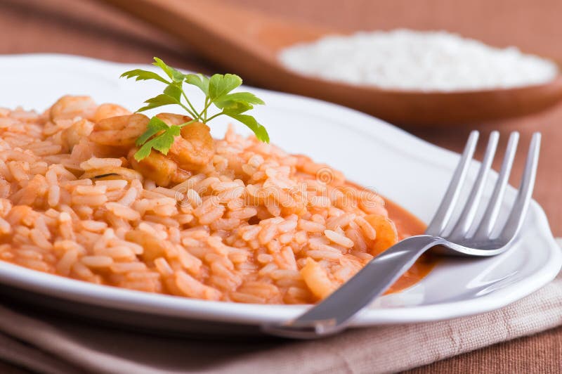 Shrimp risotto. stock photo. Image of edible, italy, creamy 24531644