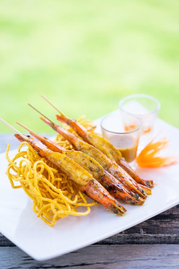 Shrimp satay stock image. Image of skewers, peanut, dinner 33720955