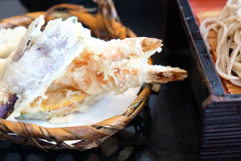 Shrimp and Vegetable Tempura at Restaurant Stock Photo Image of fried