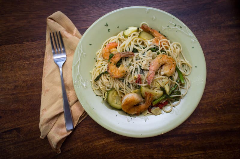 Shrimp White Wine Sauce stock photo. Image of organic - 75094798