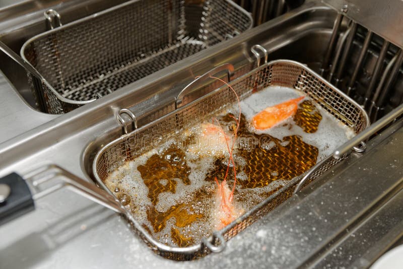 Deep Fryer With On Restaurant Kitchen Stock Image Image of equipment