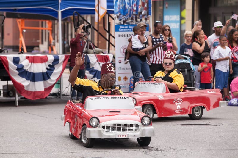 Shriners of Chicago `Windy City Wheelers` Fourth of July Parade at Aurora, IL, July 4, 2016. Shriners of Chicago `Windy City Wheelers` Fourth of July Parade at Aurora, IL, July 4, 2016