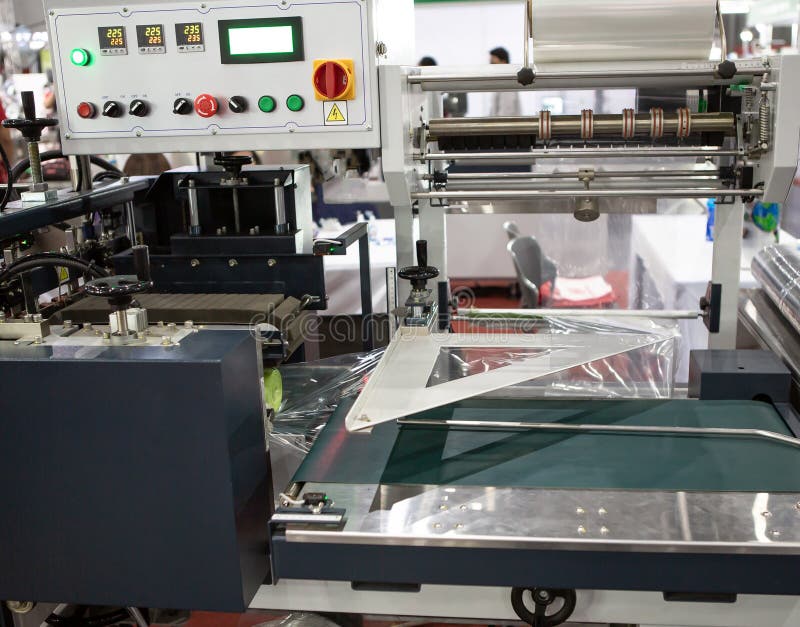 Shrink Film Wraping Machine Stock Photo Image of pack, industry