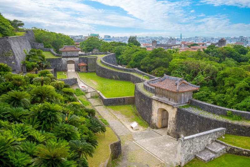 Aerial view of shuri castle in okinawa, japan. Aerial view of shuri castle in okinawa, japan