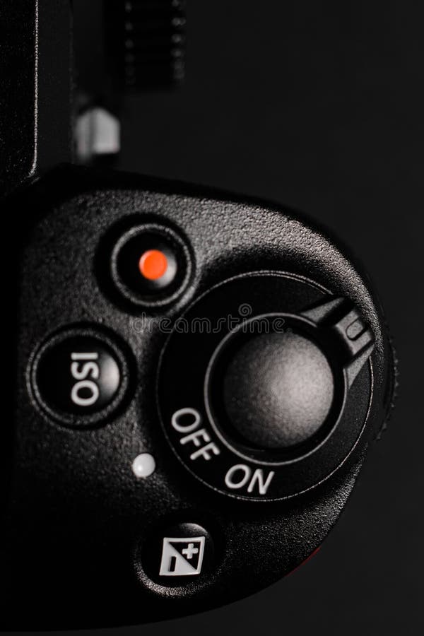 Shutter Button and Camera Power Button Close Up, Rear View of the Camera Stock Image Image of