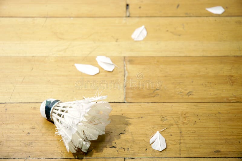 Shuttlecock On Wooden Floor