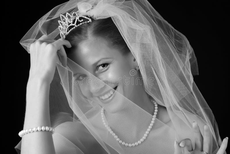 Shy beautiful bride