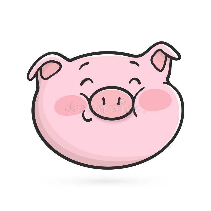 Smiling Emoticon Icon. Emoji Pig Stock Vector - Illustration of happiness,  cartoon: 127268083