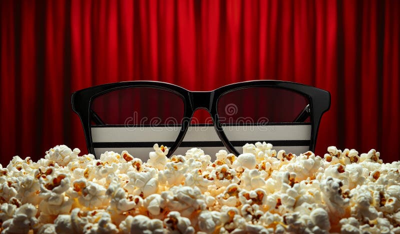 Si costruisce l'anticipazione con una tavola di vista laterale che presenta scatole a strisce di formaggio e popcorn caramellati b fotografie stock