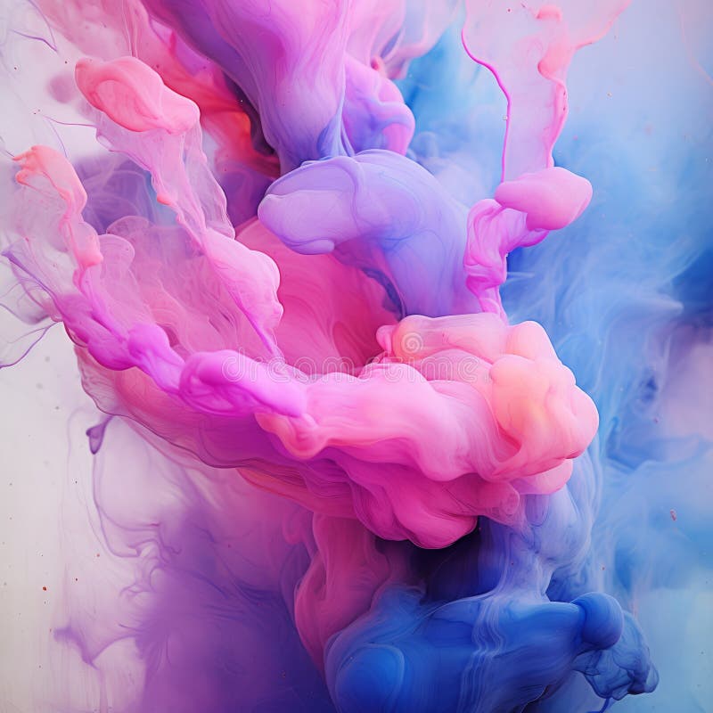 Si spruzza nell'aria inchiostro rosso e viola blu illustrazione vettoriale