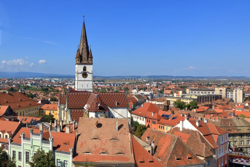 Sibiu Hermannstadt Old Town from Above, Transylvania, Romania Stock Image -  Image of bridge, culture: 234091947