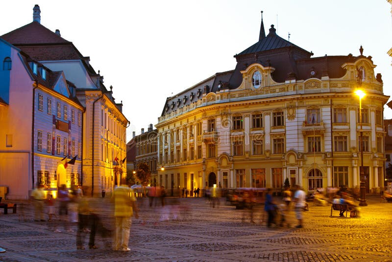 City street at night stock image. Image of european, lights - 35830237